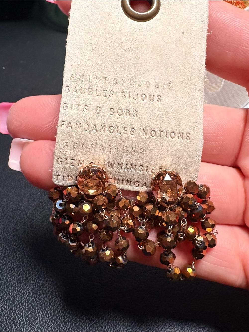 Anthropologie Waterfall Beaded Drop Earrings. NWT